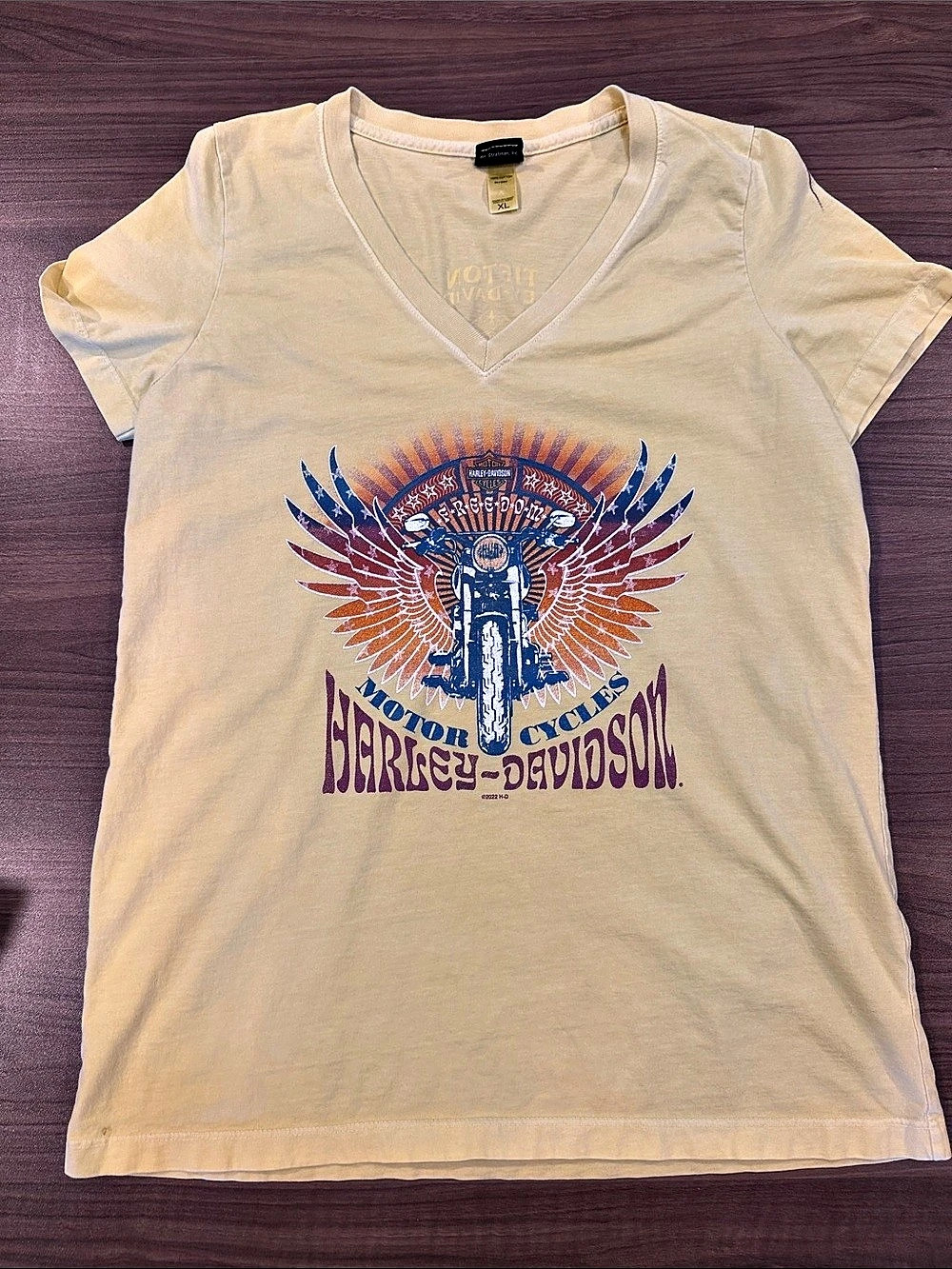 Harley-Davidson Graphic V-Neck Tee Yellow XL